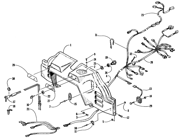 Parts Diagram for Arctic Cat 1998 PANTHER 550 SNOWMOBILE CONSOLE, SWITCHES, AND WIRING ASSEMBLIES