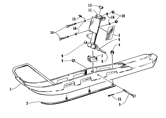 Parts Diagram for Arctic Cat 1999 BEARCAT 340 - 136 IN. SNOWMOBILE SKI AND SPINDLE ASSEMBLY