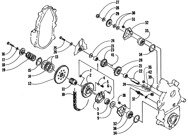 Parts Diagram for Arctic Cat 1998 BEARCAT 340 SNOWMOBILE DRIVE/REVERSE DROPCASE ASSEMBLY