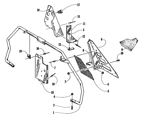 Parts Diagram for Arctic Cat 1997 PANTHER 440 SNOWMOBILE STEERING SUPPORT ASSEMBLY