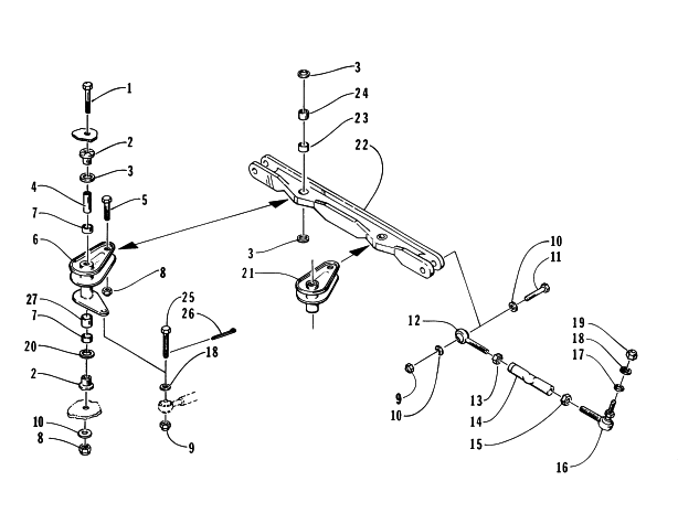 Parts Diagram for Arctic Cat 1998 Z 440 SNOWMOBILE TIE ROD ASSEMBLY