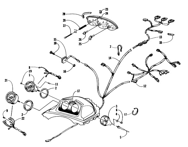 Parts Diagram for Arctic Cat 1998 Z 440 SNOWMOBILE INSTRUMENTS AND WIRING ASSEMBLIES