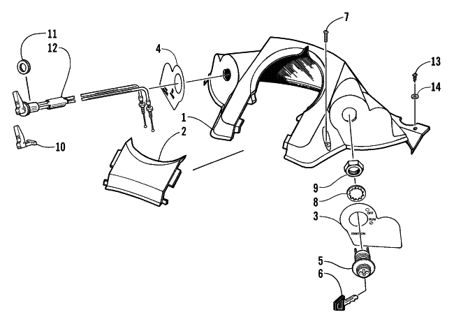Parts Diagram for Arctic Cat 1998 ZR 500 (2ND RUN) SNOWMOBILE CONSOLE AND SWITCH ASSEMBLY