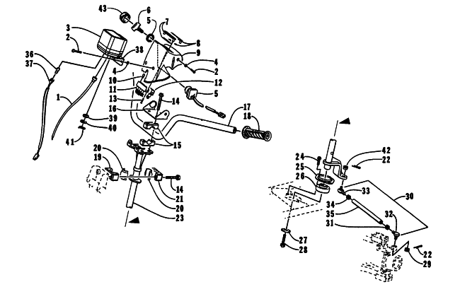 Parts Diagram for Arctic Cat 1997 4X4 ATV STEERING ASSEMBLY