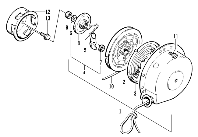 Parts Diagram for Arctic Cat 2001 PANTHER 440 (ESR) SNOWMOBILE RECOIL STARTER