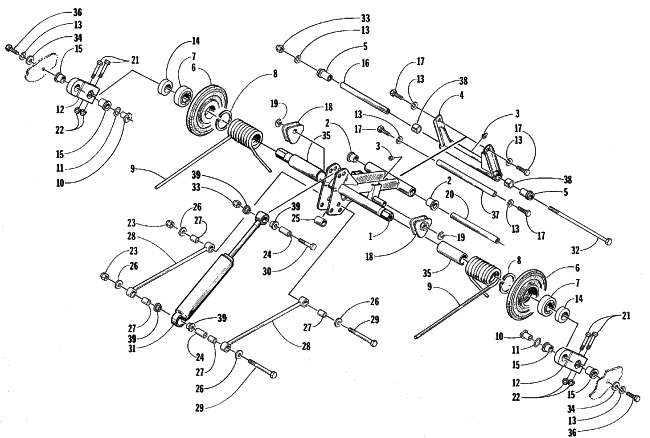 Parts Diagram for Arctic Cat 1999 ZL 600 SNOWMOBILE REAR SUSPENSION REAR ARM ASSEMBLY