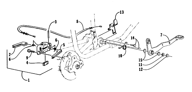 Parts Diagram for Arctic Cat 1999 400 2X4 ATV MECHANICAL BRAKE ASSEMBLY