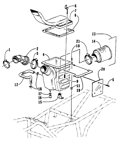 Parts Diagram for Arctic Cat 1999 400 2X4 ATV AIR INTAKE ASSEMBLY