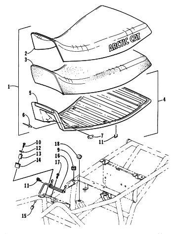 Parts Diagram for Arctic Cat 1998 454 4X4 ATV SEAT ASSEMBLY