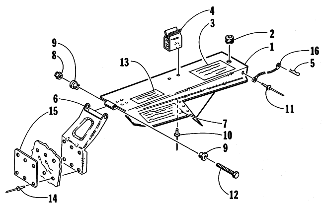 Parts Diagram for Arctic Cat 1998 PANTERA 800 SNOWMOBILE BELT GUARD ASSEMBLY