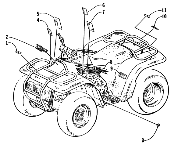 Parts Diagram for Arctic Cat 1998 454 2X4 ATV DECALS