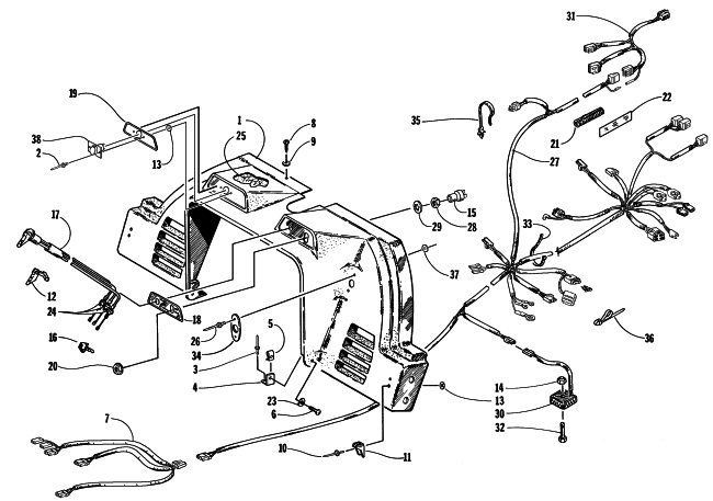 Parts Diagram for Arctic Cat 1998 PANTERA 800 SNOWMOBILE CONSOLE, SWITCHES, AND WIRING ASSEMBLIES