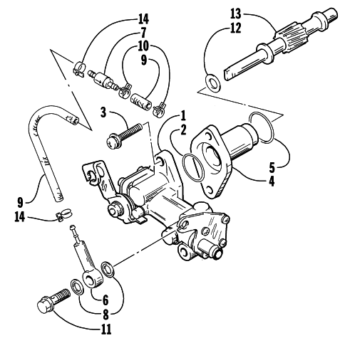 Parts Diagram for Arctic Cat 2000 ZRT 800 () SNOWMOBILE OIL PUMP