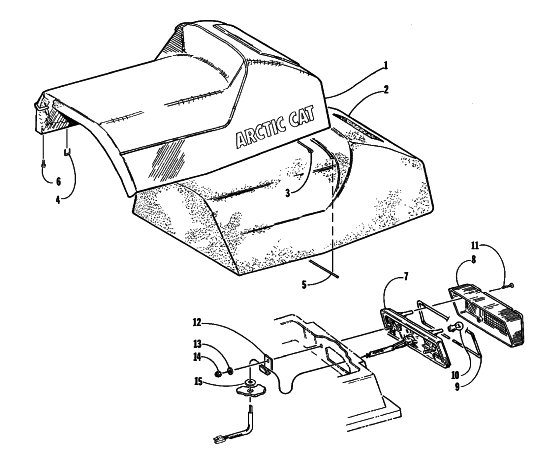 Parts Diagram for Arctic Cat 1998 EXT EFI DLX SNOWMOBILE SEAT AND TAILLIGHT ASSEMBLIES