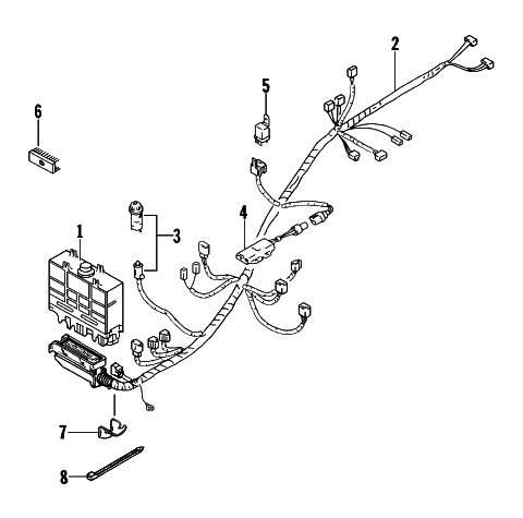 Parts Diagram for Arctic Cat 1998 EXT 580 EFI DLX SNOWMOBILE ECU AND ECU HARNESS ASSEMBLIES