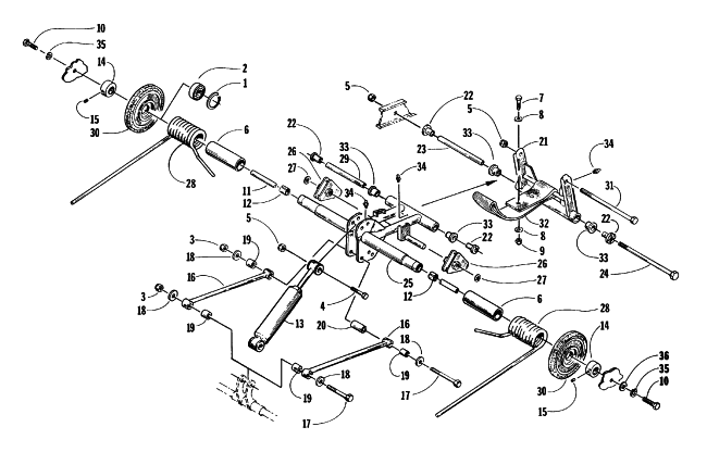 Parts Diagram for Arctic Cat 1999 JAG 340 DLX SNOWMOBILE REAR SUSPENSION REAR ARM ASSEMBLY
