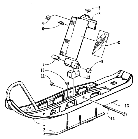 Parts Diagram for Arctic Cat 1998 EXT 600 TRIPLE SNOWMOBILE SKI AND SPINDLE ASSEMBLY