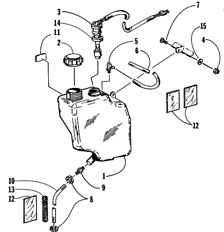 Parts Diagram for Arctic Cat 1998 ZRT 600 SNOWMOBILE OIL TANK ASSEMBLY