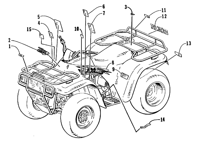 Parts Diagram for Arctic Cat 1999 250 2X4 ATV DECALS