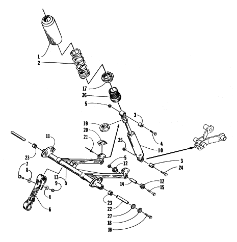 Parts Diagram for Arctic Cat 1998 PANTHER 440 SNOWMOBILE REAR SUSPENSION FRONT ARM