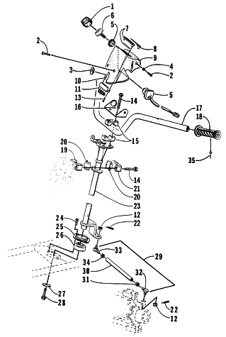 Parts Diagram for Arctic Cat 1998 300 4X4 ATV STEERING ASSEMBLY