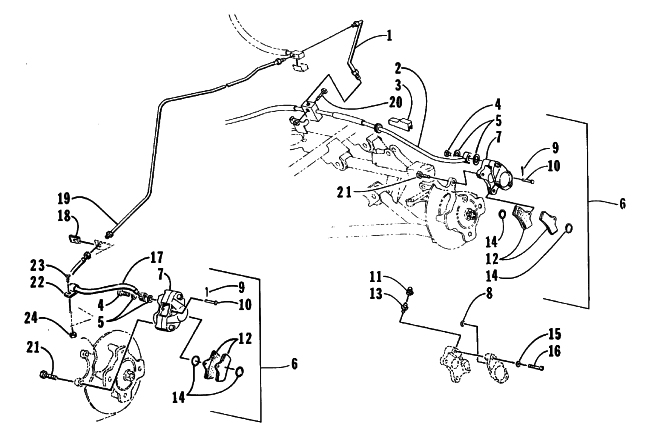 Parts Diagram for Arctic Cat 1998 300 2X4 ATV HYDRAULIC BRAKE ASSEMBLY