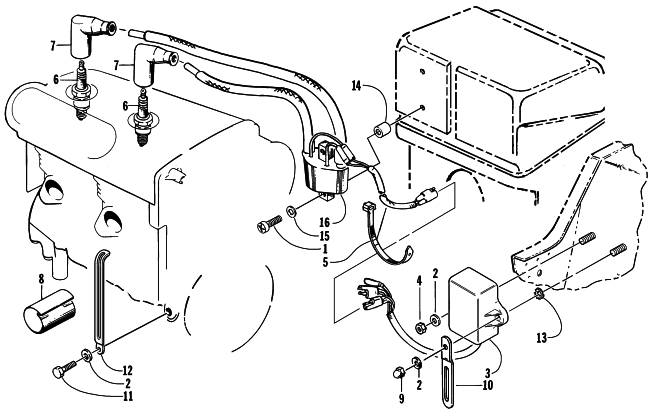 Parts Diagram for Arctic Cat 1998 BEARCAT 340 SNOWMOBILE ELECTRICAL