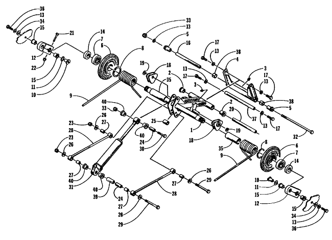 Parts Diagram for Arctic Cat 1998 ZR 600 (2ND RUN) SNOWMOBILE REAR SUSPENSION REAR ARM ASSEMBLY