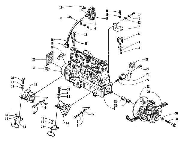 Parts Diagram for Arctic Cat 1998 POWDER EXTREME SNOWMOBILE ENGINE AND RELATED PARTS