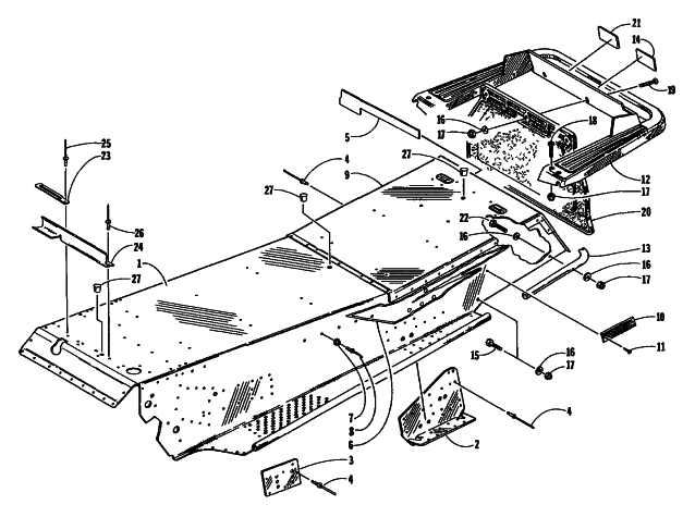 Parts Diagram for Arctic Cat 1998 ZR 500 (2ND RUN) SNOWMOBILE TUNNEL AND REAR BUMPER