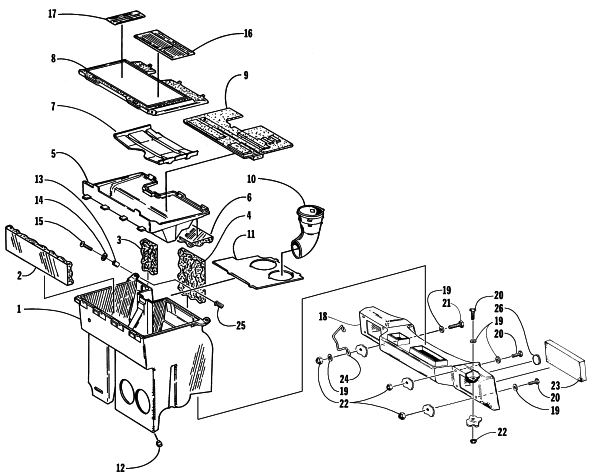Parts Diagram for Arctic Cat 1998 ZR 500 (2ND RUN) SNOWMOBILE AIR SILENCER ASSEMBLY