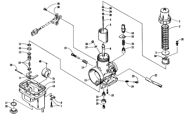 Parts Diagram for Arctic Cat 1998 ZR 500 (2ND RUN) SNOWMOBILE CARBURETOR VM38