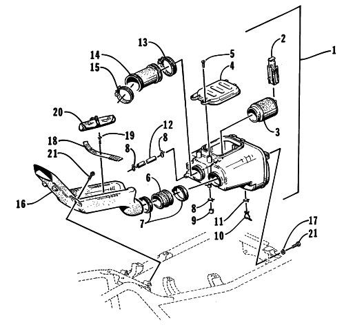 Parts Diagram for Arctic Cat 1998 300 4X4 ATV AIR INTAKE ASSEMBLY