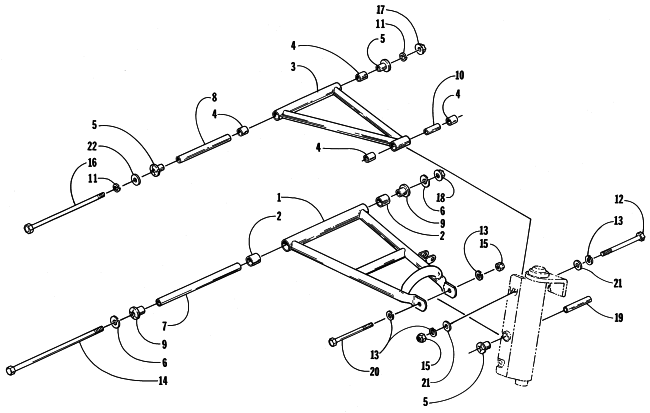 Parts Diagram for Arctic Cat 1998 THUNDERCAT MC SNOWMOBILE A-ARM ASSEMBLY