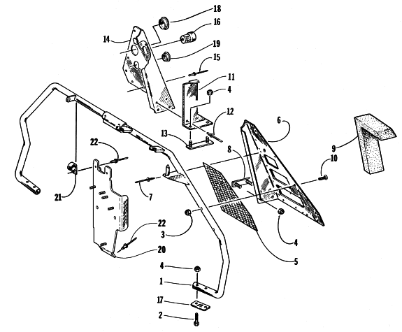 Parts Diagram for Arctic Cat 1998 EXT 580 EFI SNOWMOBILE STEERING SUPPORT ASSEMBLY