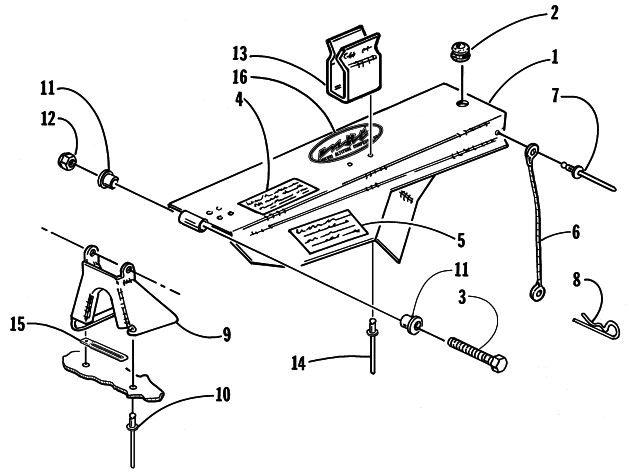 Parts Diagram for Arctic Cat 1998 POWDER SPECIAL 600 SNOWMOBILE BELT GUARD ASSEMBLY