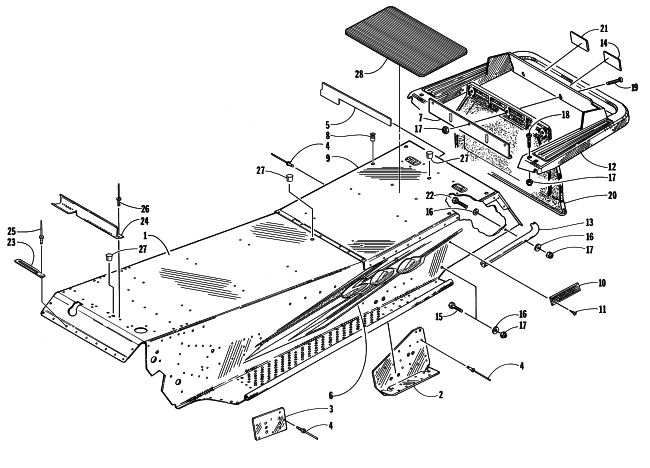 Parts Diagram for Arctic Cat 1998 POWDER SPECIAL 600 SNOWMOBILE TUNNEL AND REAR BUMPER