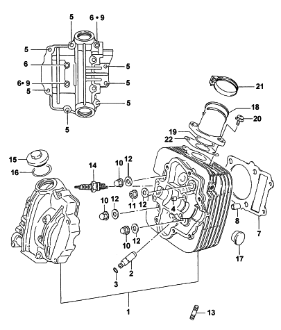 Parts Diagram for Arctic Cat 1999 300 2X4 ATV CYLINDER HEAD ASSEMBLY