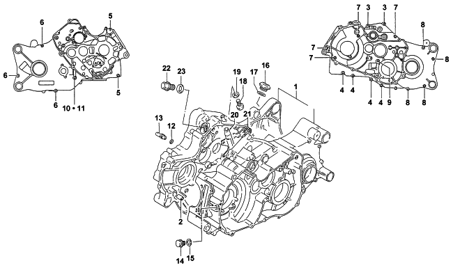 Parts Diagram for Arctic Cat 2000 250 2X4 () ATV CRANKCASE ASSEMBLY
