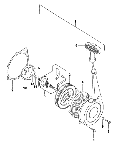 Parts Diagram for Arctic Cat 2000 250 2X4 () ATV RECOIL STARTER ASSEMBLY