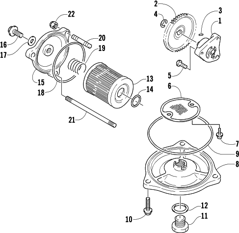 Parts Diagram for Arctic Cat 2000 250 2X4 () ATV OIL PUMP ASSEMBLY
