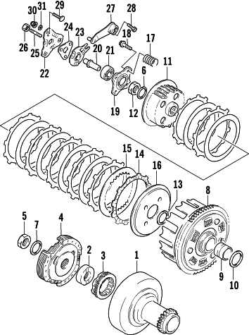 Parts Diagram for Arctic Cat 1998 300 4X4 ATV CLUTCH ASSEMBLY