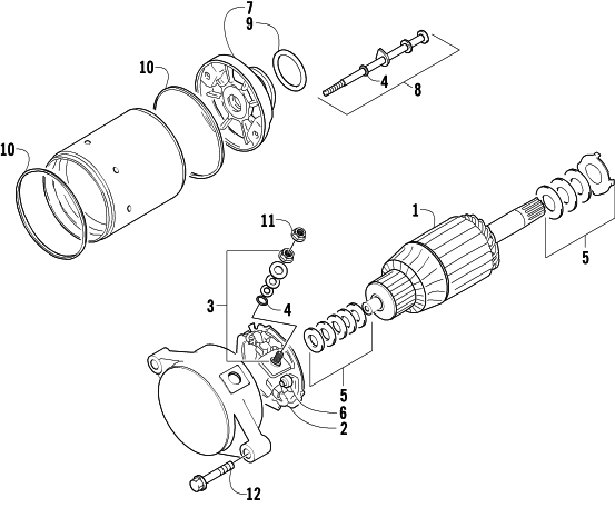 Parts Diagram for Arctic Cat 1999 300 2X4 ATV STARTER MOTOR ASSEMBLY