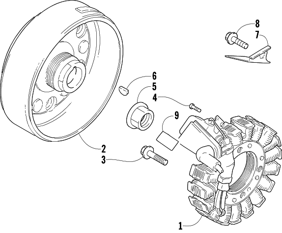 Parts Diagram for Arctic Cat 1999 300 2X4 ATV MAGNETO ASSEMBLY