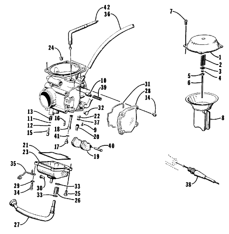 Parts Diagram for Arctic Cat 1999 250 2X4 ATV CARBURETOR