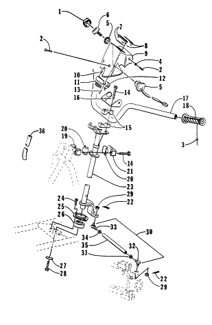 Parts Diagram for Arctic Cat 1998 400 2X4 ATV STEERING ASSEMBLY