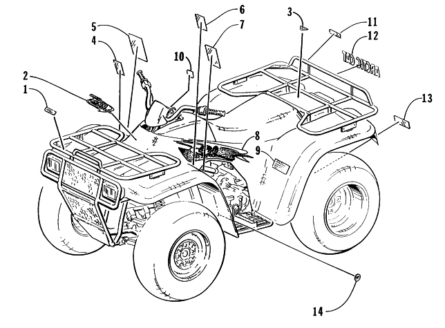 Parts Diagram for Arctic Cat 1999 400 2X4 ATV DECALS
