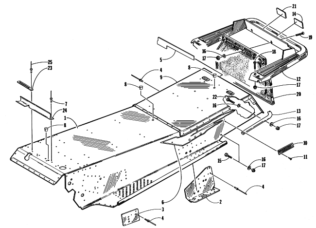 Parts Diagram for Arctic Cat 1998 ZL 500 SNOWMOBILE TUNNEL,REAR BUMPER