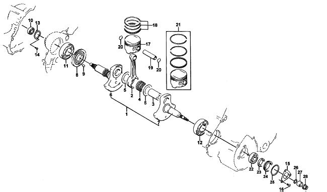 Parts Diagram for Arctic Cat 1998 400 2X4 ATV CRANKSHAFT ASSEMBLY