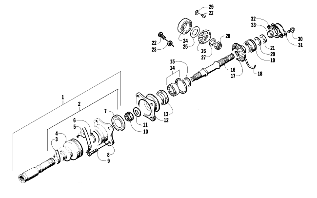 Parts Diagram for Arctic Cat 2000 400 2X4 ATV SECONDARY DRIVE ASSEMBLY (2X4)